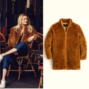 J. Crew Zip Up Plush Fleece Teddy Coat